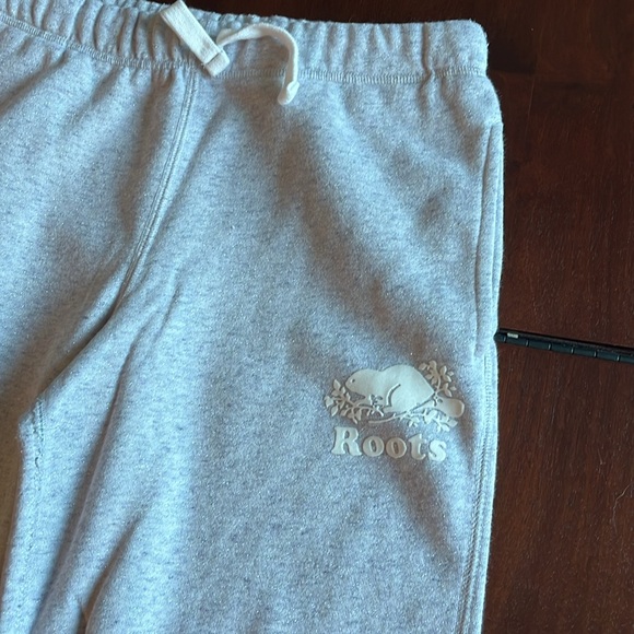 Girls Roots sparkly grey sweatpants size 14 - Picture 2 of 5
